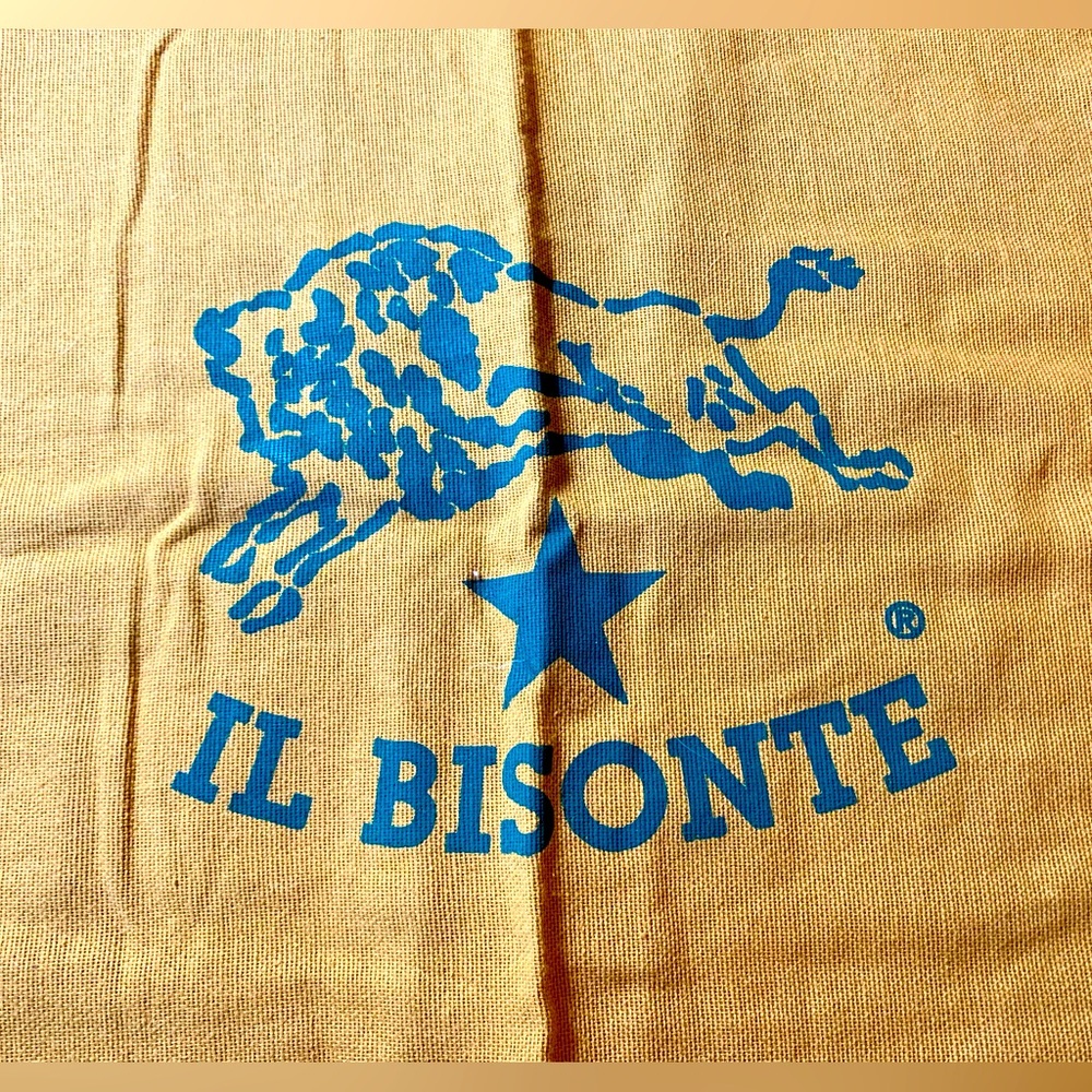 Il Bisonte Tan and Blue Muslin Dust Bags
